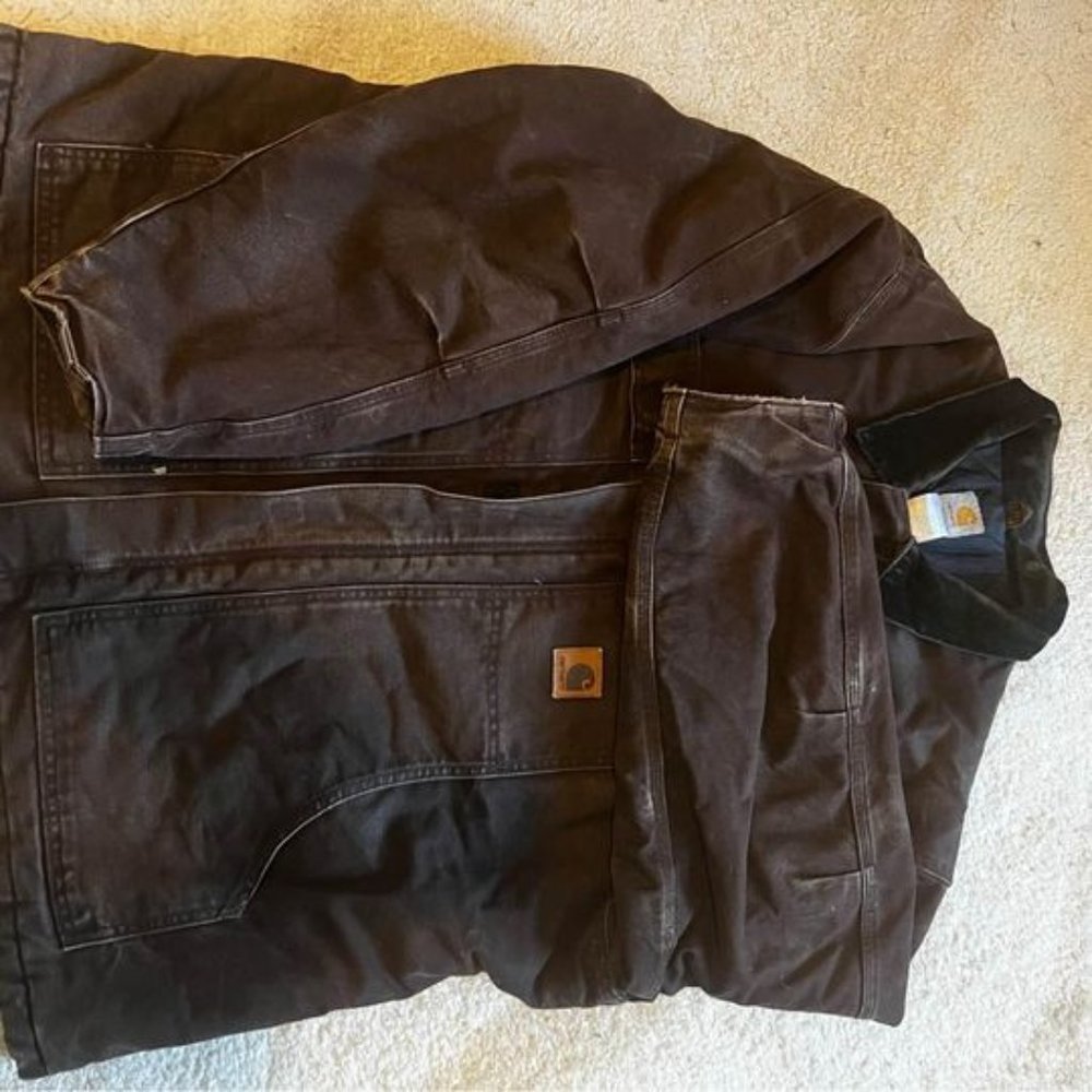 2XL Vintage Carhartt Insulated Detroit Jacket - Brown